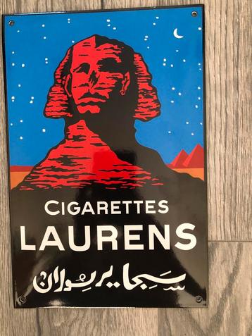 Emaille bord Laurens sigaretten nieuwstaat beschikbaar voor biedingen