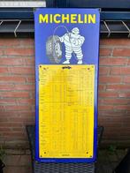 Fraai emaille MICHELIN bandenspanning bord. 50-er jaren., Verzamelen, Ophalen of Verzenden, Gebruikt, Reclamebord