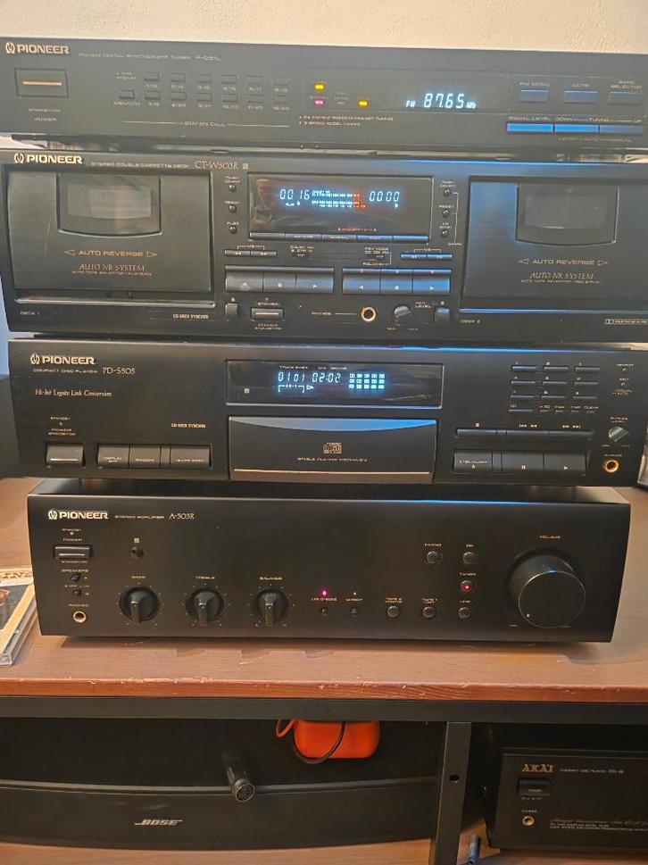 Pioneer A303R en PD-S505 en CT-W503R en F-551L, Audio, Tv en Foto, Stereo-sets, Zo goed als nieuw, Cassettedeck, Cd-speler, Tuner of Radio