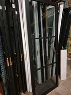 93x231,5cm binnendeur opdek L Staal look zwart rookglas SK48, Ophalen, 80 tot 100 cm, Glas, Binnendeur