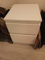 Ikea Kullen nachtkastje - wit, 2 lades, Ophalen, Gebruikt, Minder dan 45 cm, Minder dan 55 cm