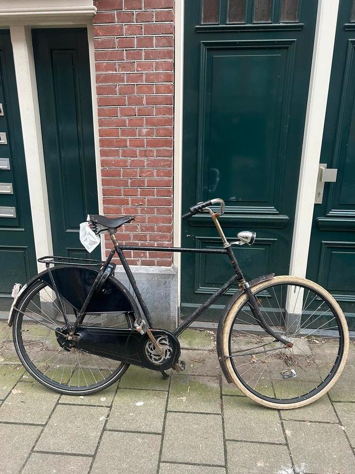 Antieke gazelle herenfiets met speling in crank, Fietsen en Brommers, Fietsen | Oldtimers, 59 cm of meer, Ophalen