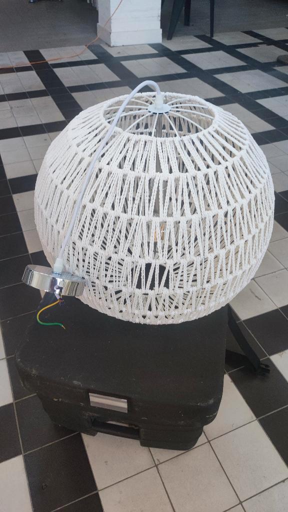 hanglamp wit touw, Huis en Inrichting, Lampen | Hanglampen, Zo goed als nieuw, Minder dan 50 cm, Ophalen