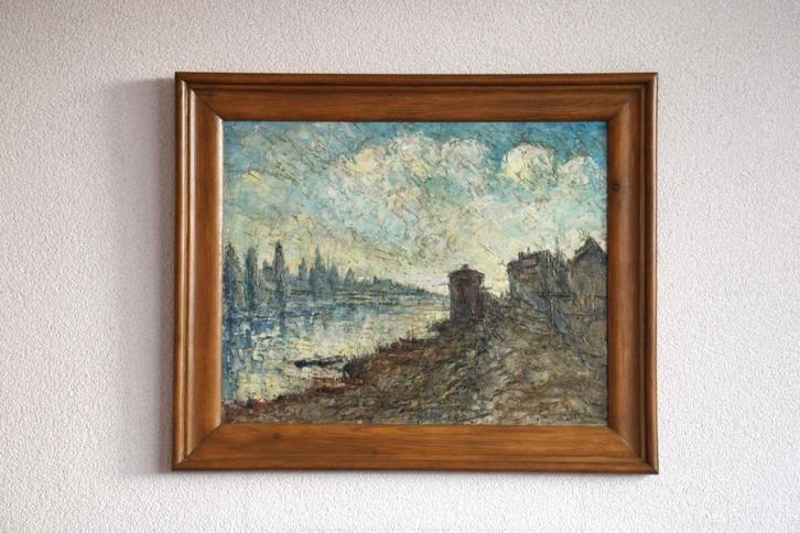 Schilderij Maastricht Jan Wingen afm 61 bij 48 cm, Antiek en Kunst, Kunst | Schilderijen | Klassiek, Verzenden