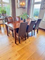 eettafel met 6 stoelen, Huis en Inrichting, 200 cm of meer, 50 tot 100 cm, Gebruikt, Rechthoekig