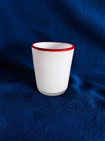 Verzenden kan Wit glas rode bies 8,5 h Melkglas beschikbaar voor biedingen