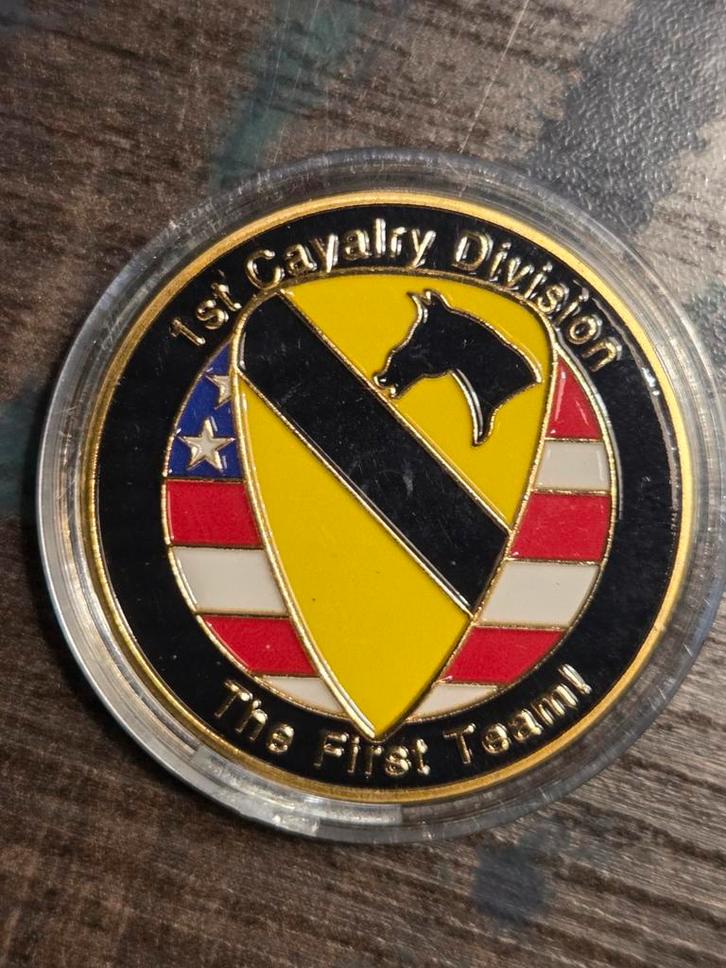 1st Cavalry Division Challenge Coin, Verzamelen, Militaria | Algemeen, Overige soorten, Overige typen, Amerika, Ophalen of Verzenden