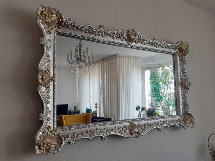 Xenos GROTE zilver barok spiegel 85 x 145 cm barokspiegel c6, Huis en Inrichting, Woonaccessoires | Spiegels, Zo goed als nieuw