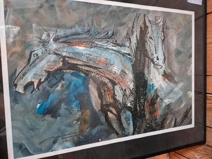Abstract Paard Schilderij, Antiek en Kunst, Kunst | Tekeningen en Foto's, Ophalen of Verzenden
