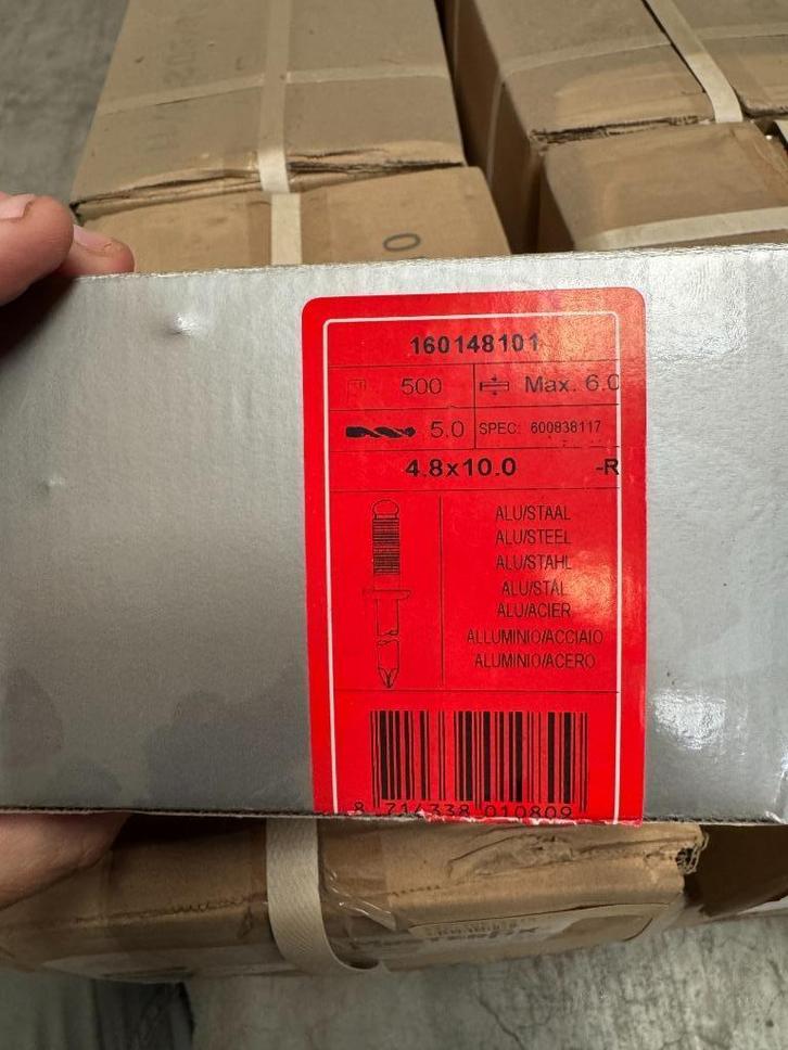 Partij Popnagels alu/st groef 4.8x10mm Masterfix, Doe-het-zelf en Verbouw, IJzerwaren en Bevestigingsmiddelen, Nieuw, Overige typen