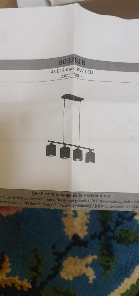 Moderne Keukenlamp met 4 Spots, Huis en Inrichting, Lampen | Hanglampen, Nieuw, Minder dan 50 cm, Glas, Metaal, Ophalen of Verzenden