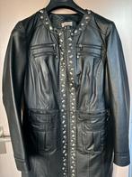 Zwarte leren jas, Ophalen, Zo goed als nieuw, Maat 42/44 (L), Zwart