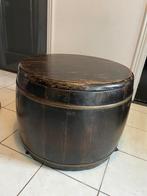 Originele houten Chinese houtmand/ opbergmand met deksel, Huis en Inrichting, Gebruikt, Mand, Rond, Ophalen of Verzenden
