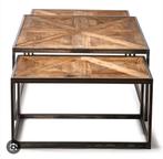 Gezocht salontafel Riviera Maison Le Bar American set van 3, Ophalen, 50 tot 100 cm, 50 tot 100 cm, Zo goed als nieuw