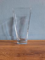 Zware vierkante glazen vaas, Gebruikt, Overige kleuren, Ophalen of Verzenden, Glas