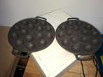 2 stuks zgan gietijzeren poffertjes plaat, Ophalen of Verzenden, Zo goed als nieuw, Rvs, Pannenset