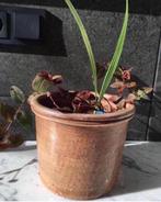 Vintage luxe bloempot 19cm inclusief de zalingen PalmSpaanse, Tuin en Terras, Bloempotten, Rond, Binnen, Ophalen of Verzenden
