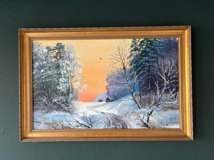 Schilderij klassiek 79x53 cm, Antiek en Kunst, Kunst | Schilderijen | Klassiek, Ophalen