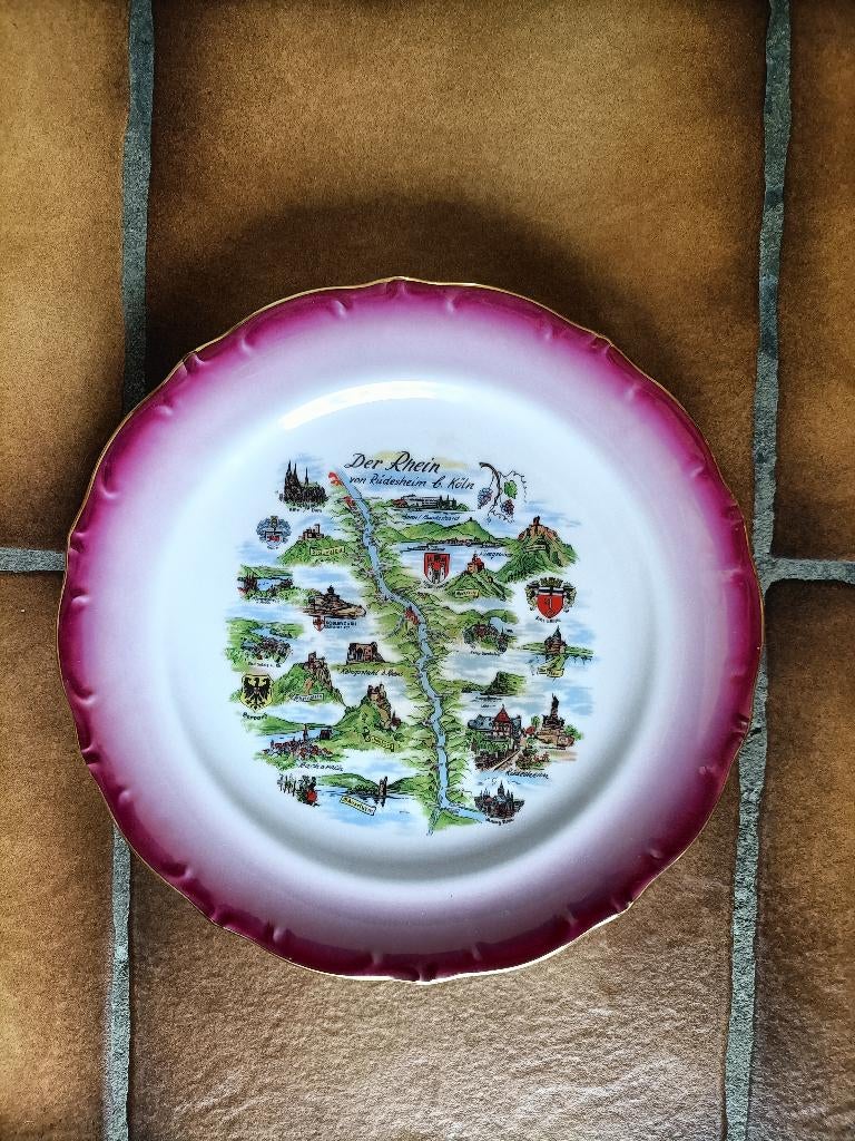 Sierbord Bavaria Vohenstrauss / Johann Hellmann. Der Rhein., Antiek en Kunst, Antiek | Servies los, Ophalen of Verzenden