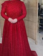 Rode hennajurk & avondjurk met steentjes, Ophalen of Verzenden, Zo goed als nieuw, Rood, Galajurk