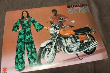 Suzuki GT750 verkoop folder flyer GT 750 L beschikbaar voor biedingen