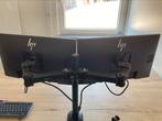 Twee monitoren incl monitorsteun, Computers en Software, Monitoren, Ophalen of Verzenden, Zo goed als nieuw, HP