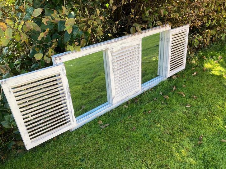 Brocante spiegel met luiken, Huis en Inrichting, Woonaccessoires | Spiegels, Gebruikt, 75 tot 100 cm, Minder dan 100 cm, Rechthoekig