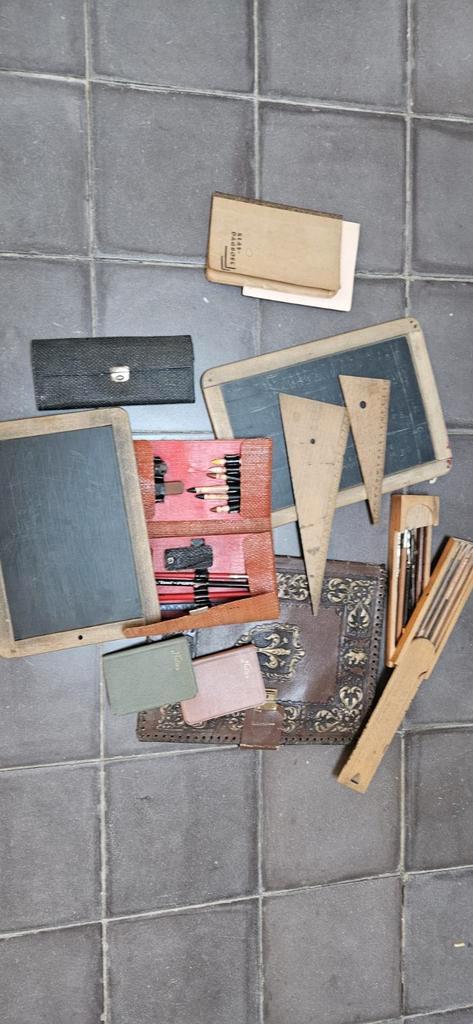 Oude schoolspullen verzameling, Antiek en Kunst, Antiek | Gereedschap en Instrumenten, Ophalen of Verzenden