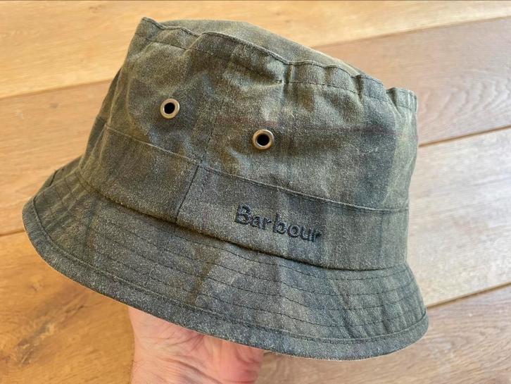 Regenhoed BARBOUR groen / wax - maat S (55 / 56), Kleding | Dames, Hoeden en Petten, Zo goed als nieuw, Hoed, 55 cm (S, 6⅞ inch) of minder