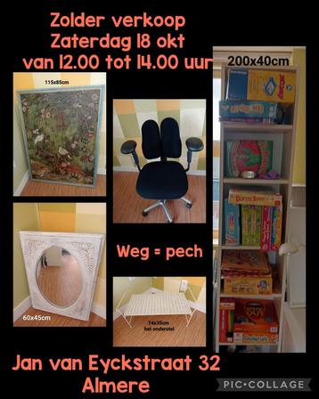 Zolderverkoop Almere - Meubels, Spellen, Decoratie beschikbaar voor biedingen