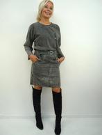 *Abfab Vintage Grijze Denim Stonewashed Jurk 40*, Maat 38/40 (M), Ophalen of Verzenden, Zo goed als nieuw, Knielengte