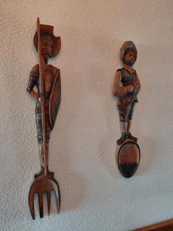 houtsnijwerk lepel en vork beschikbaar voor biedingen