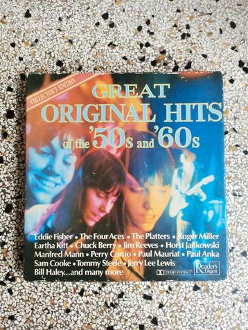 Box met 6 cassettebandjes Great Original Hits '50s en '60s. beschikbaar voor biedingen