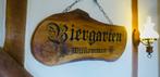 Groot handgeschilderd houten bord / Biergarten Wilkommen, Ophalen of Verzenden, Nieuw