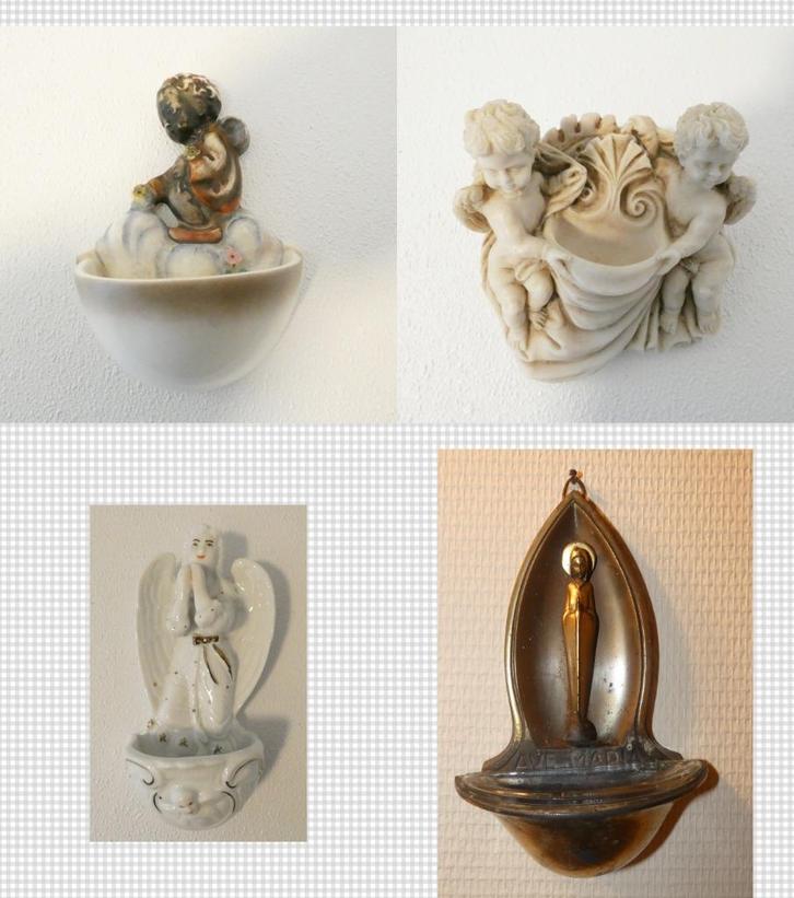 4 wijwaterbakjes [1790], Antiek en Kunst, Antiek | Religie, Ophalen