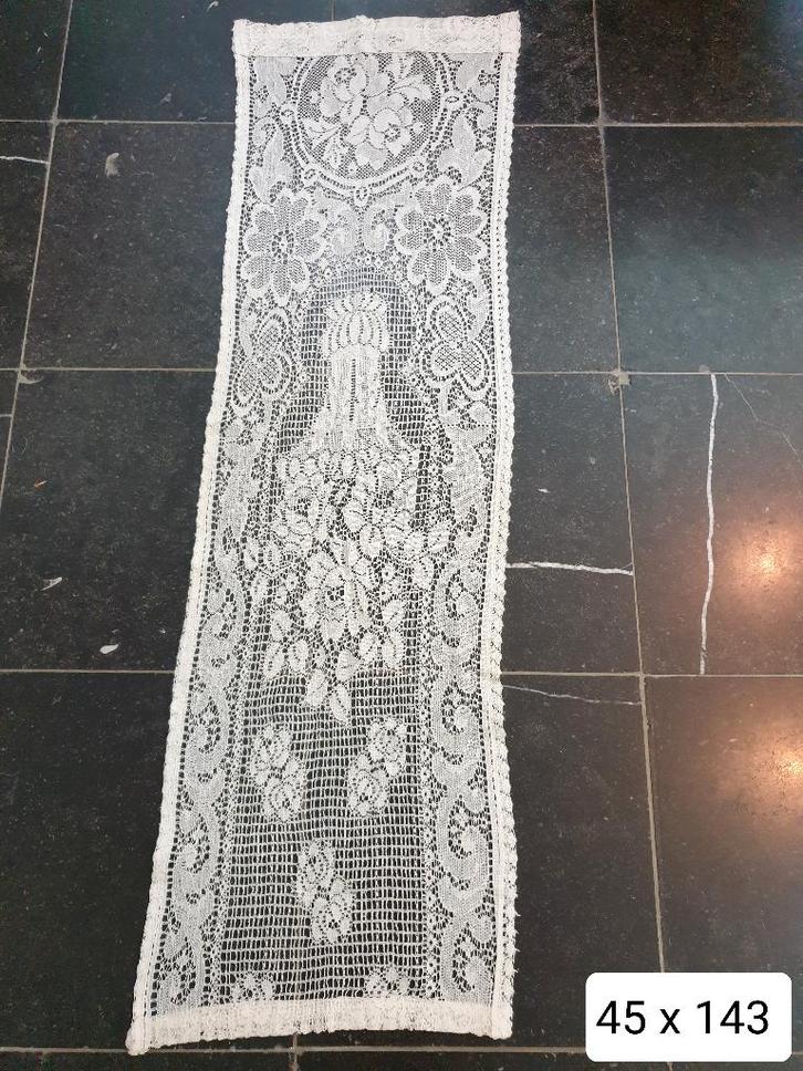 Tafellinnen, brocante, Huis en Inrichting, Keuken | Textiel, Gebruikt, Tafelkleed of Tafelzeil, Wit, Ophalen of Verzenden