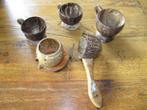 ORIGINELE houten kopjes, opscheplepel uit Suriname, Ophalen of Verzenden