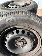 Winterbanden Continental 195/65 R15 op stalen velg, Auto-onderdelen, Banden en Velgen, Gebruikt, 15 inch, Banden en Velgen, Personenwagen