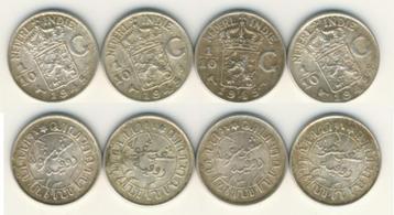 Nederlands Ned Indie 4x 10 cent 1945p Zilver Kavel c-104 jdu beschikbaar voor biedingen