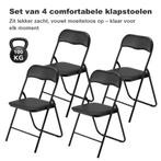 Bardi 2-4-6-8 Delige Klapstoelenset ZWART - 100KG Belastbaar, Huis en Inrichting, Kunststof, Twee, Overige kleuren, Verzenden