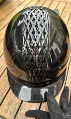 Fouganza cap 55 zwart/glitter, Ophalen of Verzenden, Zo goed als nieuw, Dressuur, Cap