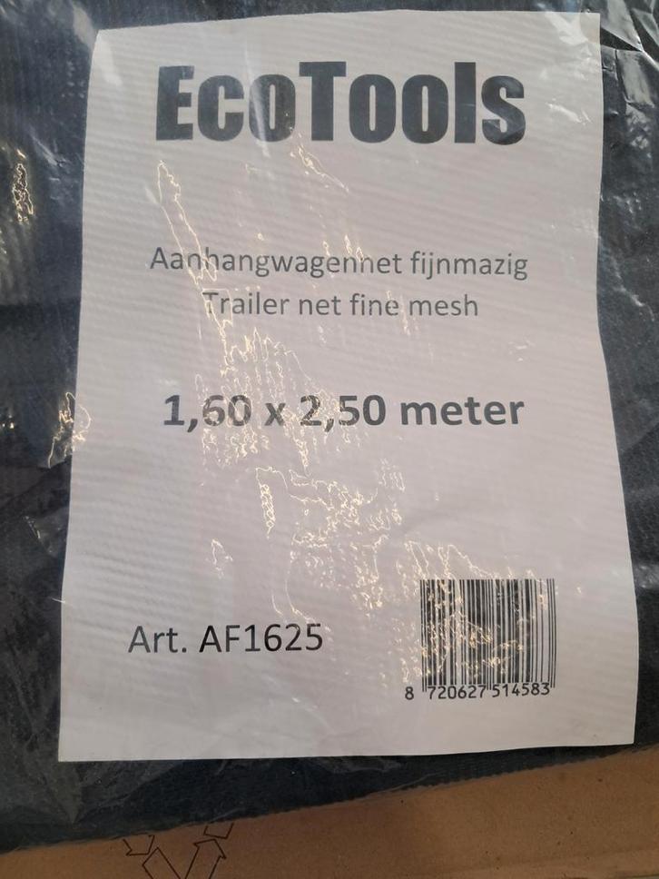 EcoTools Aanhangwagennet Fijnmazig 1,60 x 2,50 meter, Auto-onderdelen, Overige Auto-onderdelen, Nieuw, Ophalen of Verzenden