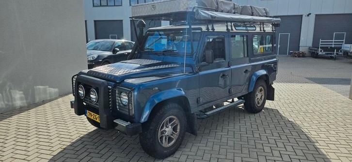 Land Rover Defender 110 2.4 D Stw. 2008 Blauw 7 persoons, Auto's, Land Rover, Particulier, 4x4, Airconditioning, Alarm, Elektrische ramen