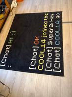 Zwart vloerkleed met chat-thema, Huis en Inrichting, Stoffering | Tapijten en Kleden, Ophalen, Gebruikt, Zwart, Rechthoekig