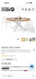 Tafel 1.20 x 1.20 (uitschuifbaar tot 1.60) lees tekst, Huis en Inrichting, Tafels | Eettafels, Ophalen, 150 tot 200 cm, Zo goed als nieuw