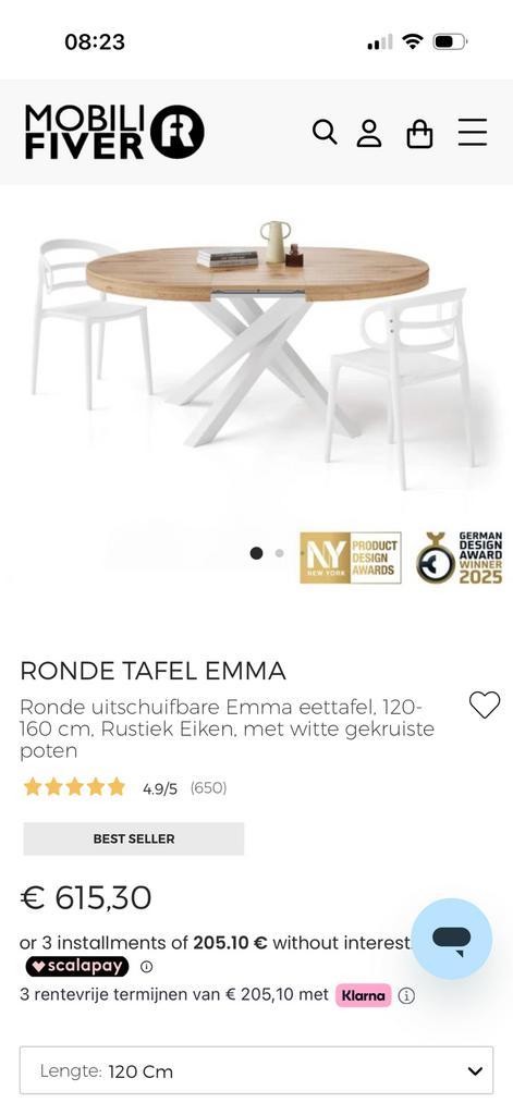 Tafel 1.20 x 1.20 (uitschuifbaar tot 1.60) lees tekst, Huis en Inrichting, Tafels | Eettafels, Zo goed als nieuw, 150 tot 200 cm