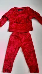 Gaaf rood velours pakje maat 68 van Chicaprie!, Kinderen en Baby's, Meisje, Ophalen of Verzenden, Zo goed als nieuw, Setje