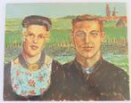 Uit inboedel: Schilderij boer/boerin Westkapelle jaren 194, Antiek en Kunst, Kunst | Schilderijen | Klassiek, Verzenden