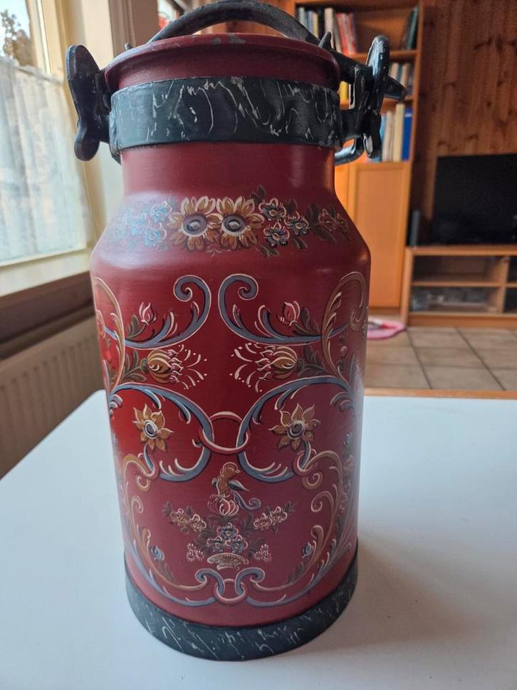 Metalen hindelooper melkbus - decoratie, Antiek en Kunst, Curiosa en Brocante, Ophalen