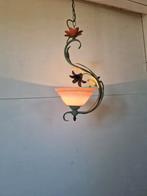 Vintage hanglamp met bloemen italiaans, Gebruikt, Onbekend, Ophalen of Verzenden, Onbekend